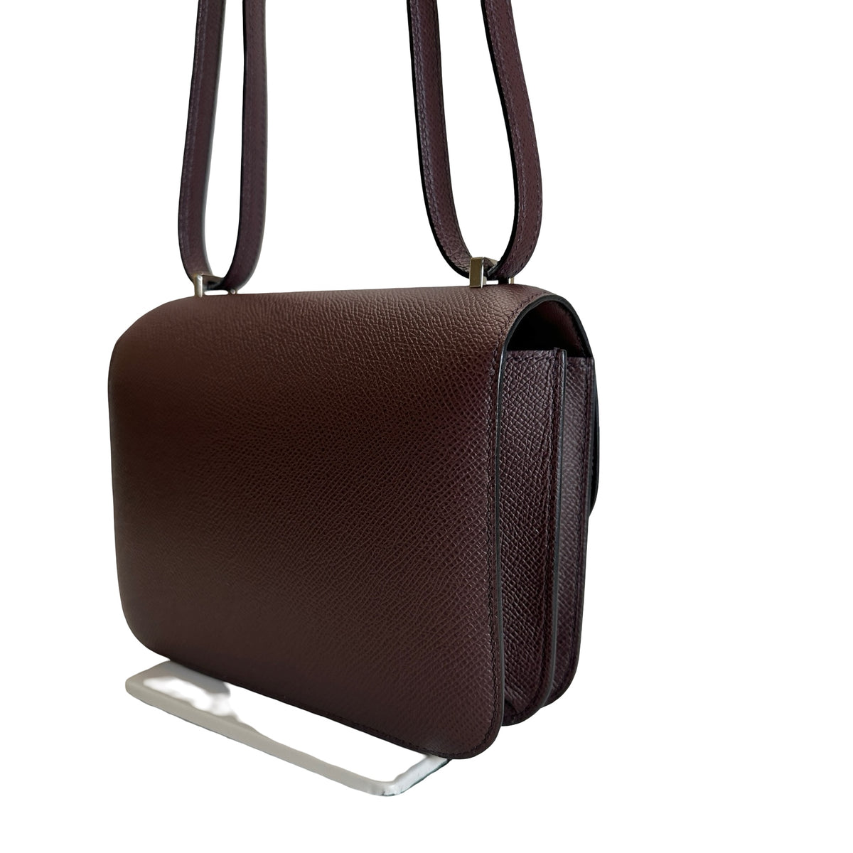 Used HERMES Epsom Mini Constance Crossbody Bag Rouge