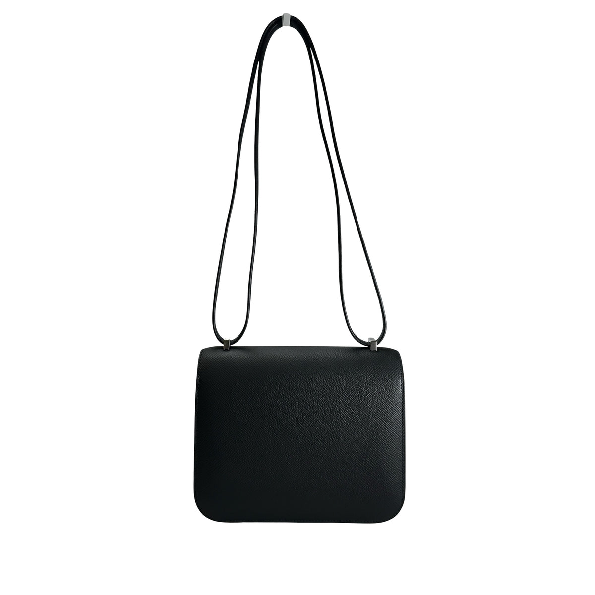 Brand New HERMES Epsom Constance Crossbody Bag Black Silver