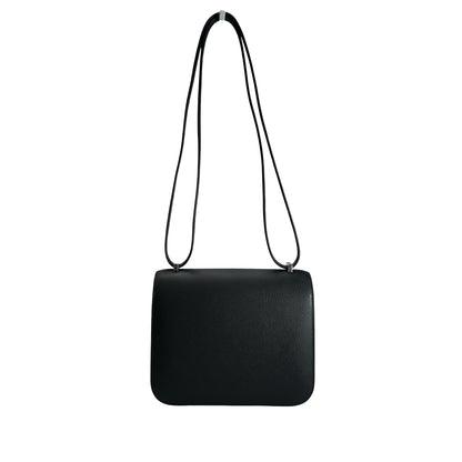 Brand New HERMES Epsom Constance Crossbody Bag Black Silver