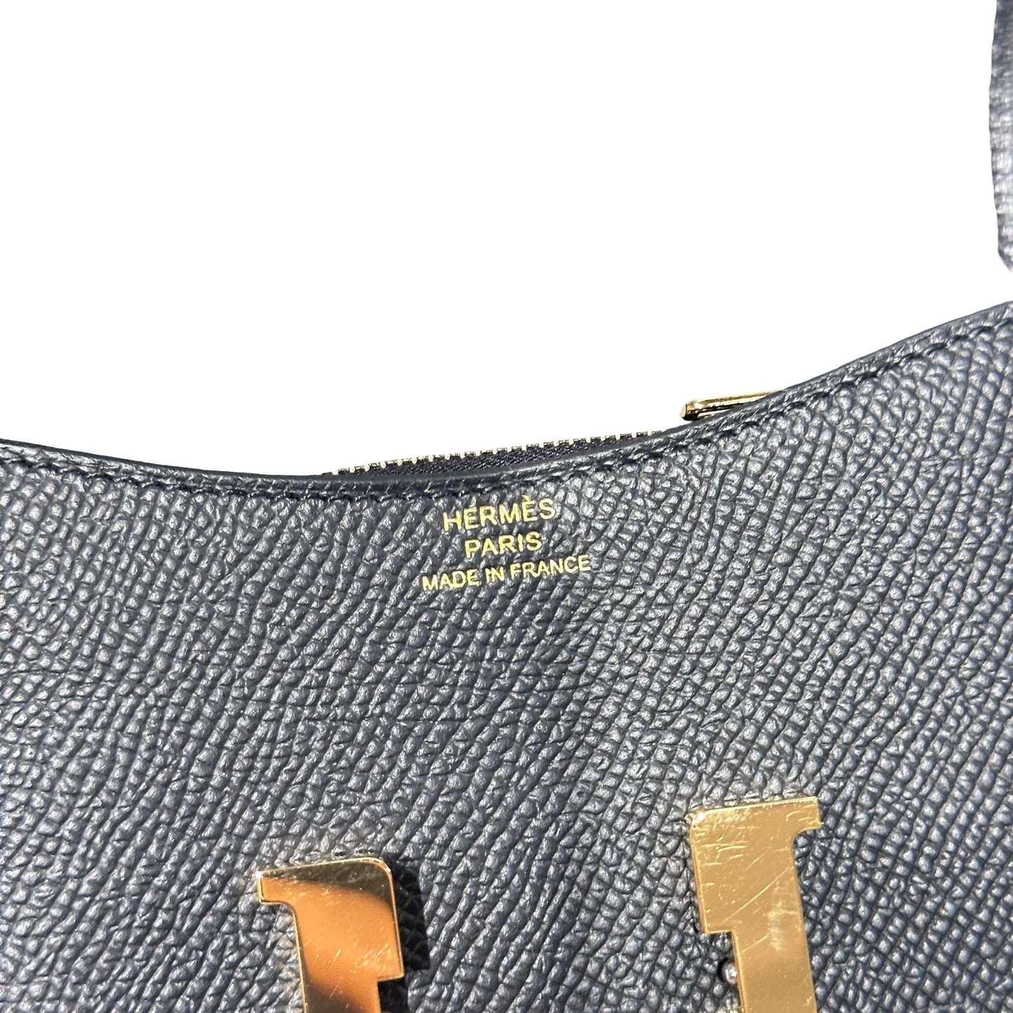 Used HERMÈS Calfskin Leather Constance Slim Cross Body Bag Black GHW