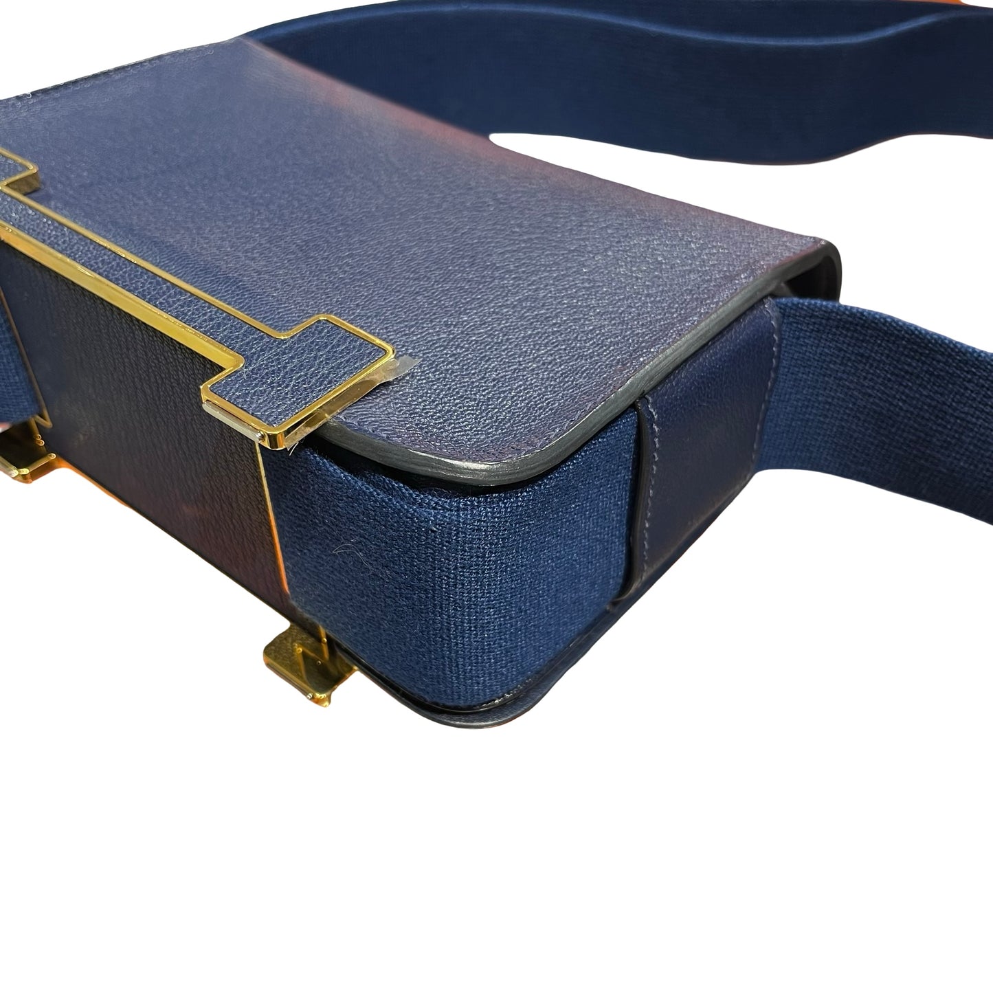 Used HERMÈS Geta Shoulder Bag Navy Blue GHW
