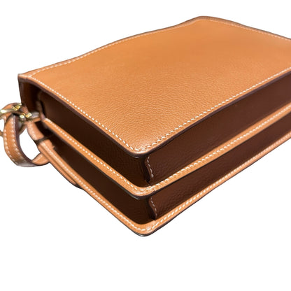Used HERMÈS Evercolor leather MINI ROULIS Cross Body Bag GHW Gold