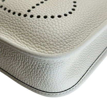 Used HERMES Clemence Evelyne Crossbody Bag White
