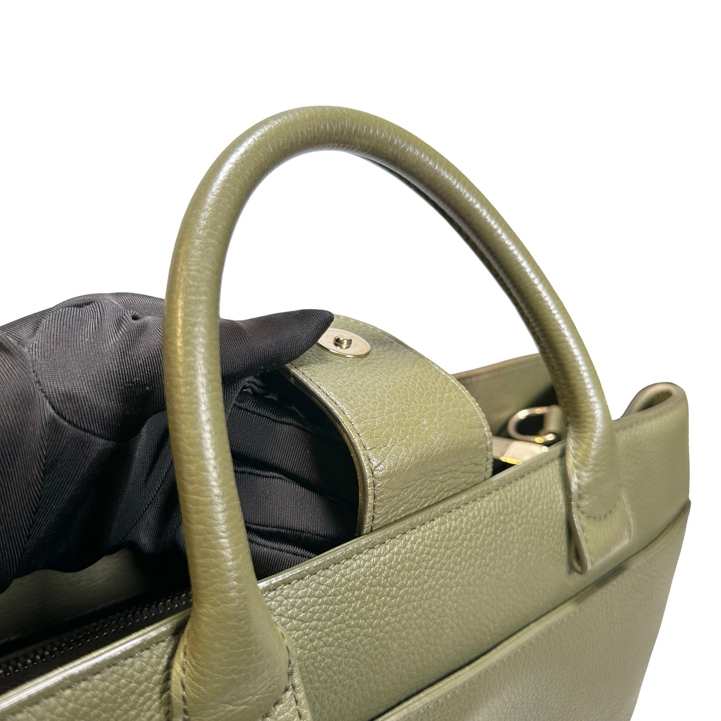 Used CHANEL Calfskin Leather Tote Bag Green