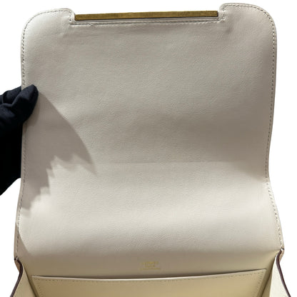 Used HERMÈS Chèvre Mysore Geta Shoulder Bag GHW White