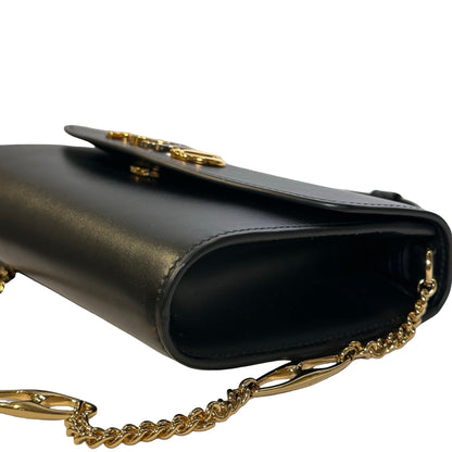 GUCCI Leather Zumi Shoulder Bag Black