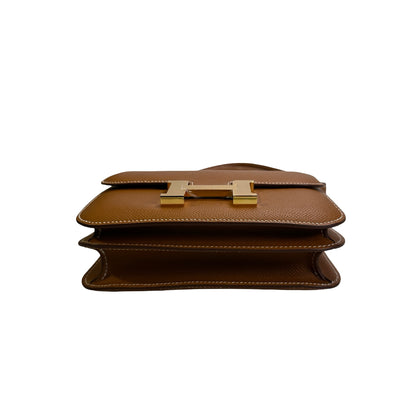 Used HERMES Epsom Constance Mini Shoulder Bag 37 Gold GHW