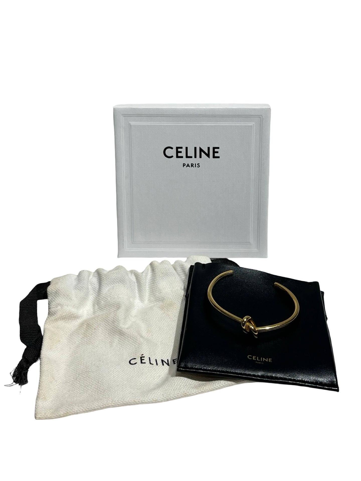 Used CÉLINE Brass Knot Bracelet Accessories GHW