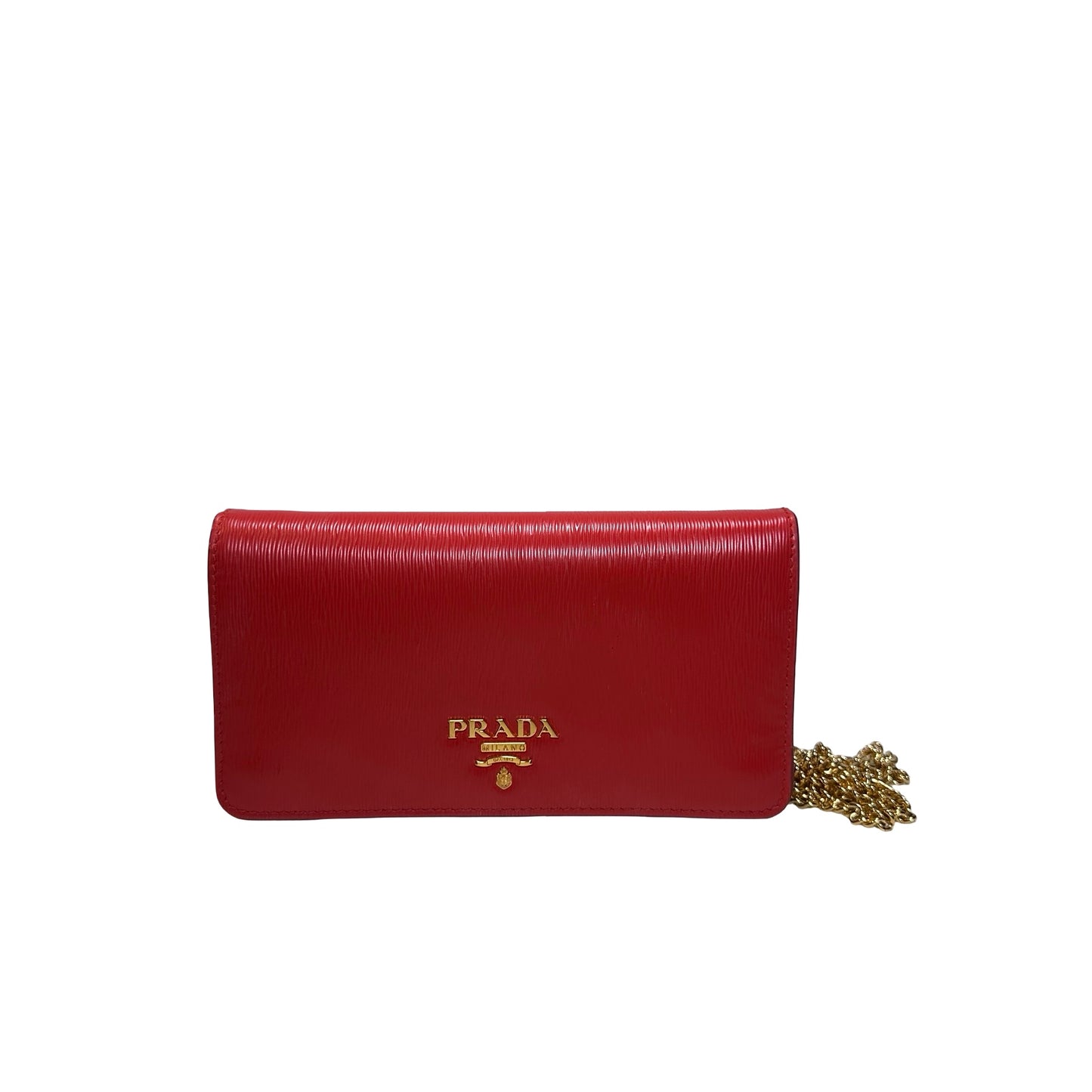 Used PRADA Vitello Move Staffing Woc Wallet on chain Red