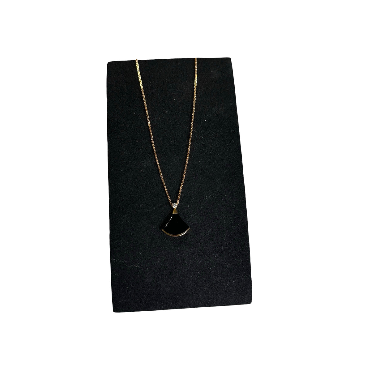 Used BVLGARI Onyx Diamond Divas' Dream Necklace Gold Black