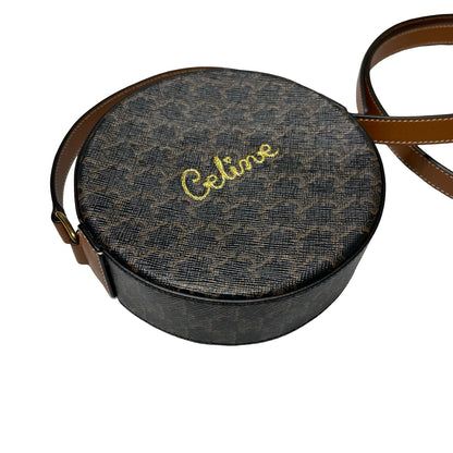 Used CÉLINE Canvas Cross Body Bag Brown GHW
