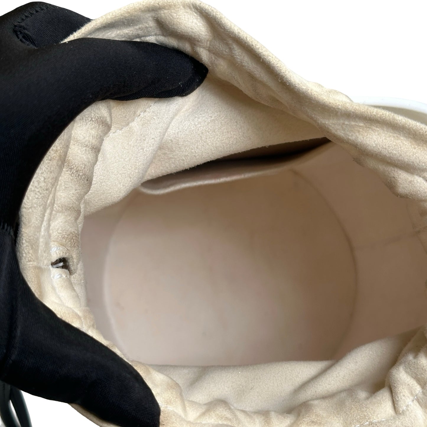 Used DIOR Leather Vibe Bucket Bag White Navy Blue