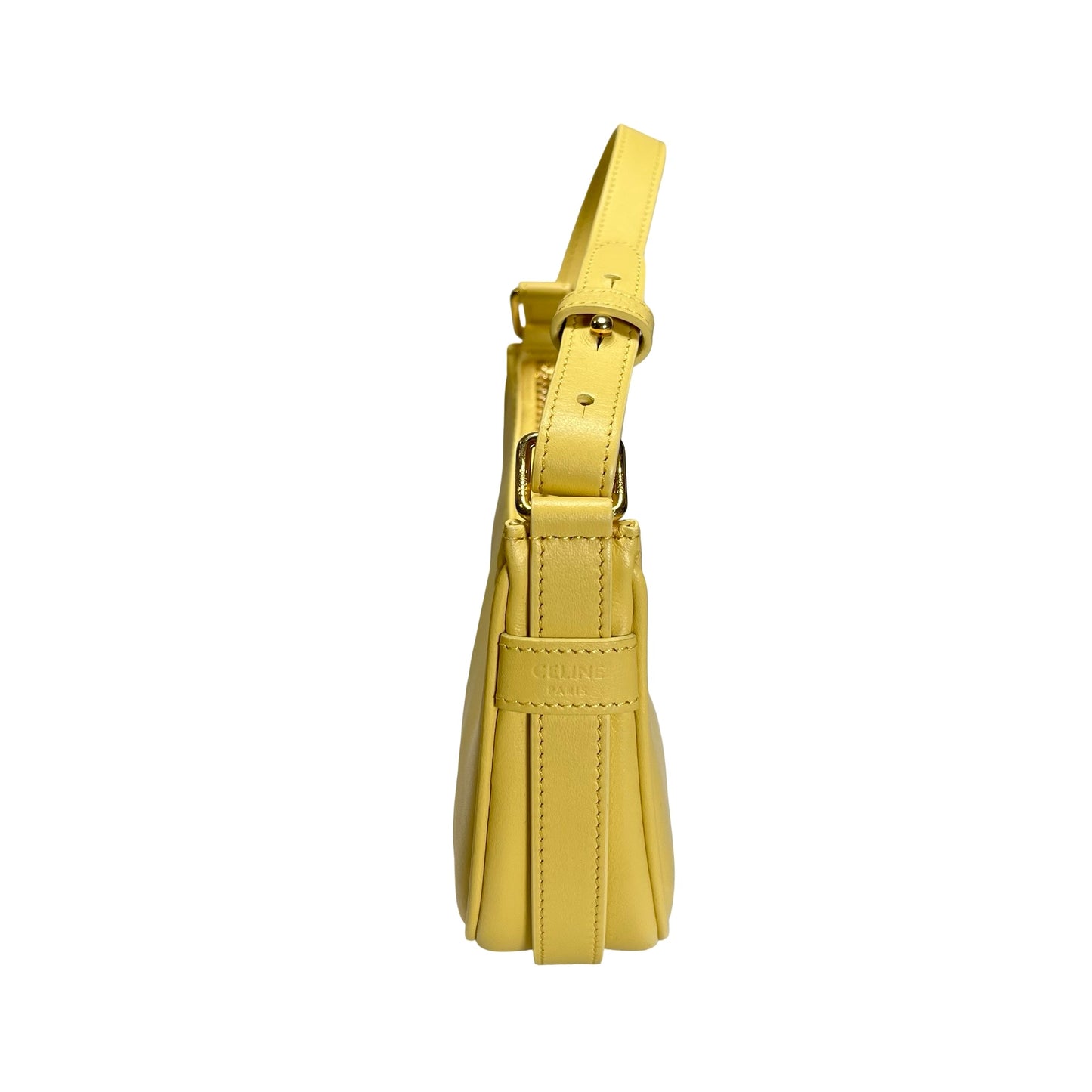 Used CELINE Leather Ava Shoulder Bag Yellow