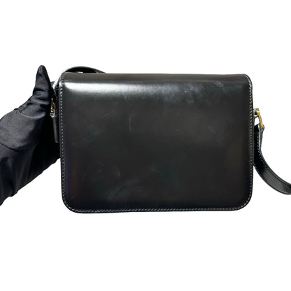 Used CÉLINE Trimphe Teen Cross Body Bag Black GHW