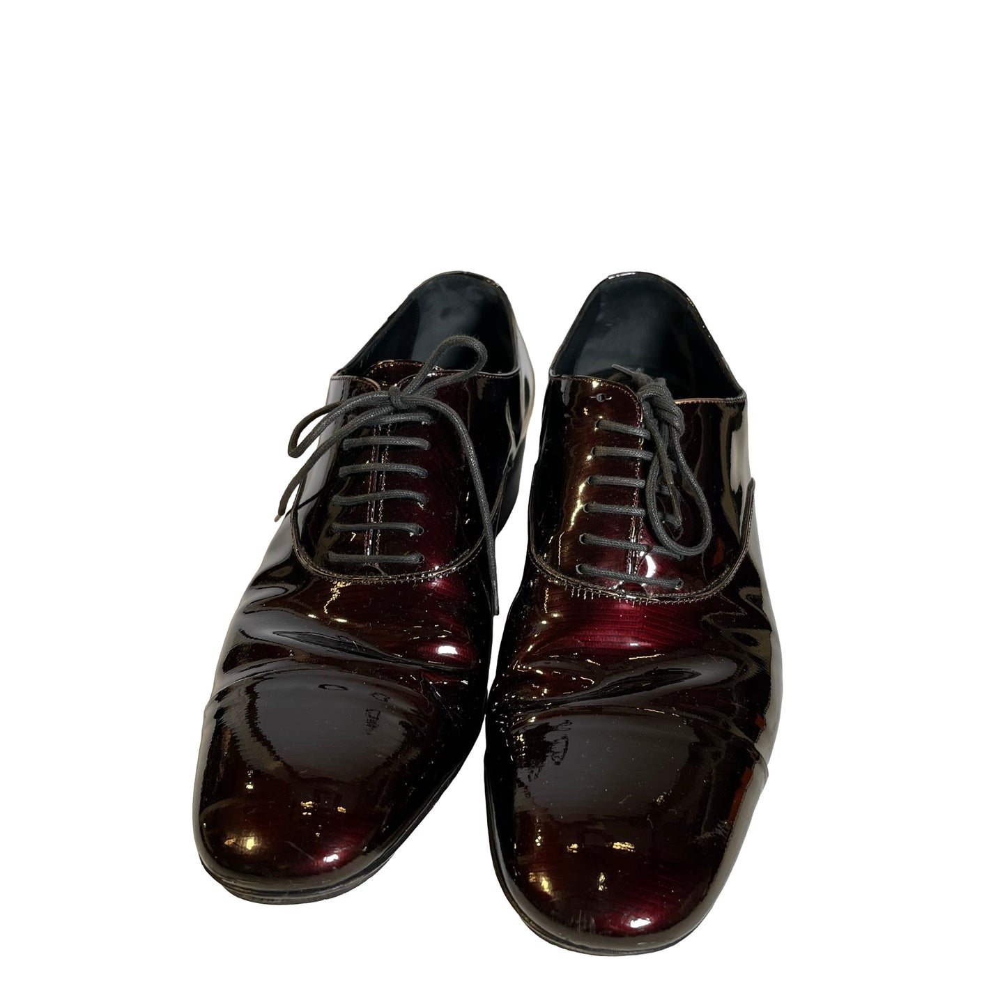 Used YSL Patent Leather Patent Leather Oxford Shoes Shoes Burgundy