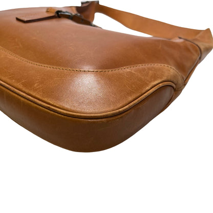 Used GUCCI Leather Jackie Shoulder Bag Brown PHW