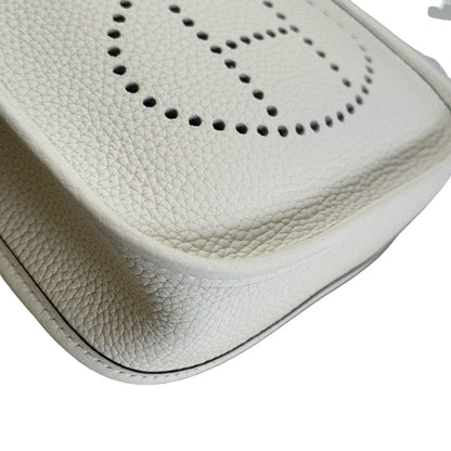 Used HERMES Clemence Evelyne Crossbody Bag White