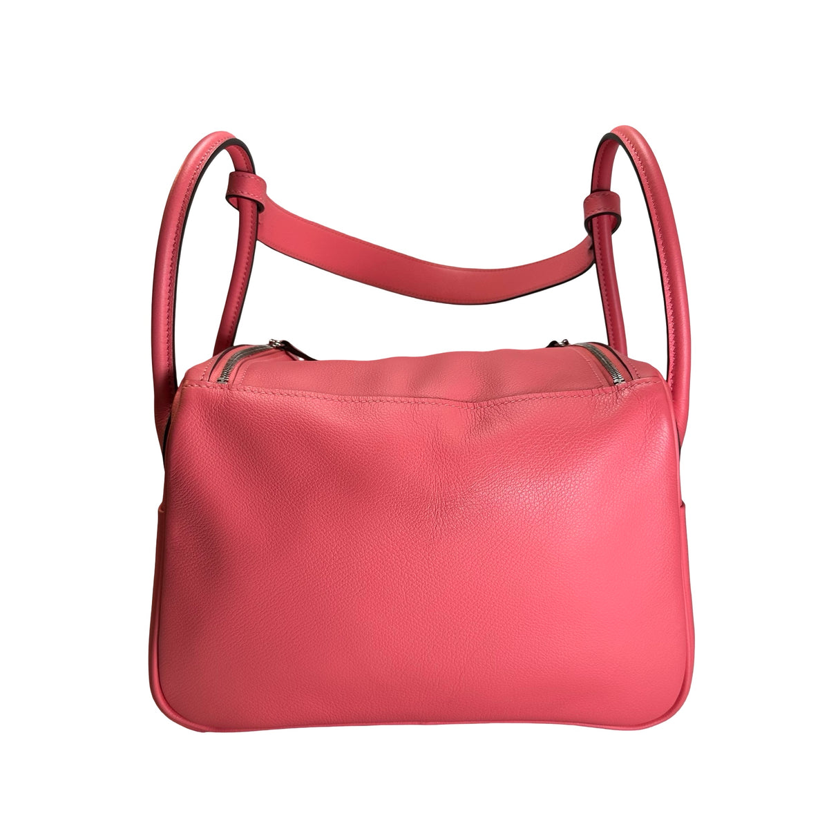 Used HERMES Clemence Lindy 26 Handbag Pink PHW