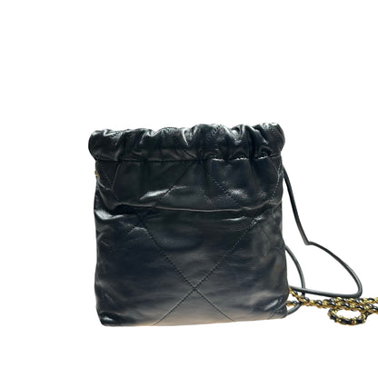 Used CHANEL 22 mini Shoulder Bag Black GHW