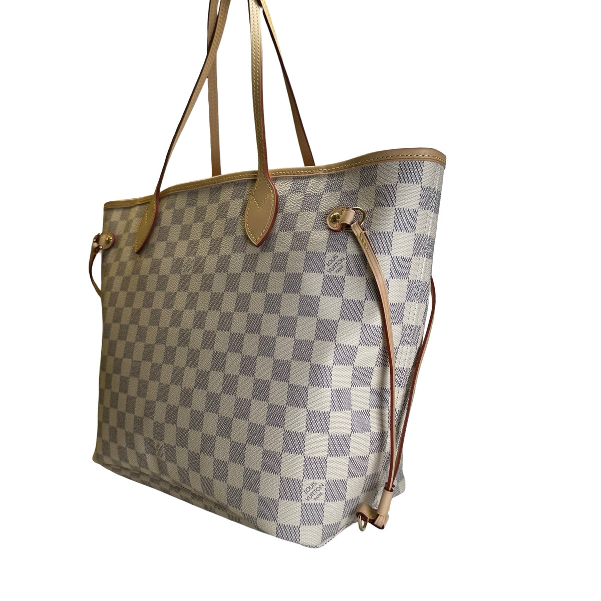Brand New LOUIS VUITTON Damier Azur Neverfull Tote Bag White Blue