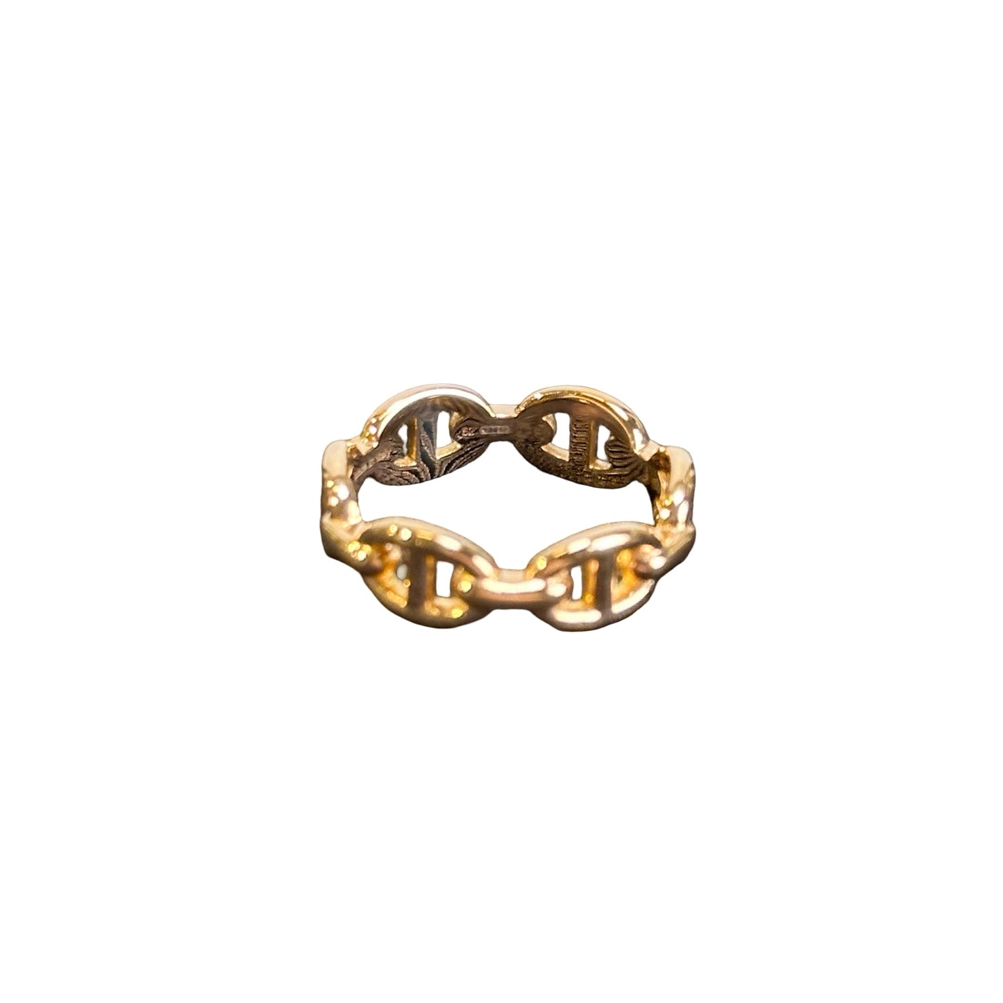 Brand New HERMES AU750 Chaine d'Ancre Ring Rose gold