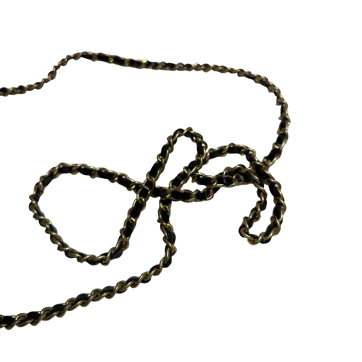 Used CHANEL Round Clutch with Chain Chain Shoulder Bag Navy Blue GHW