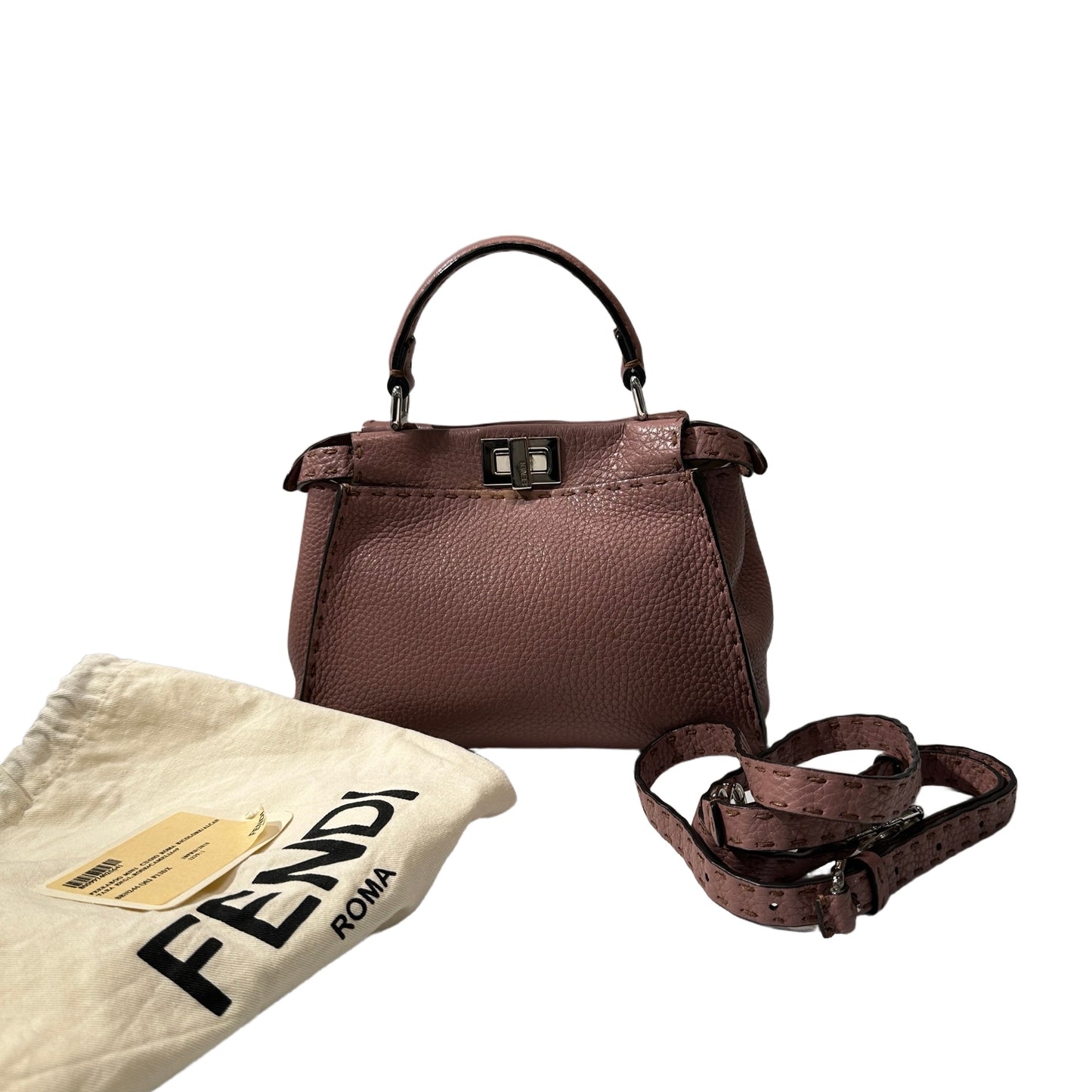 Used Fendi Peekaboo mini Shoulder Bag PHW Pink