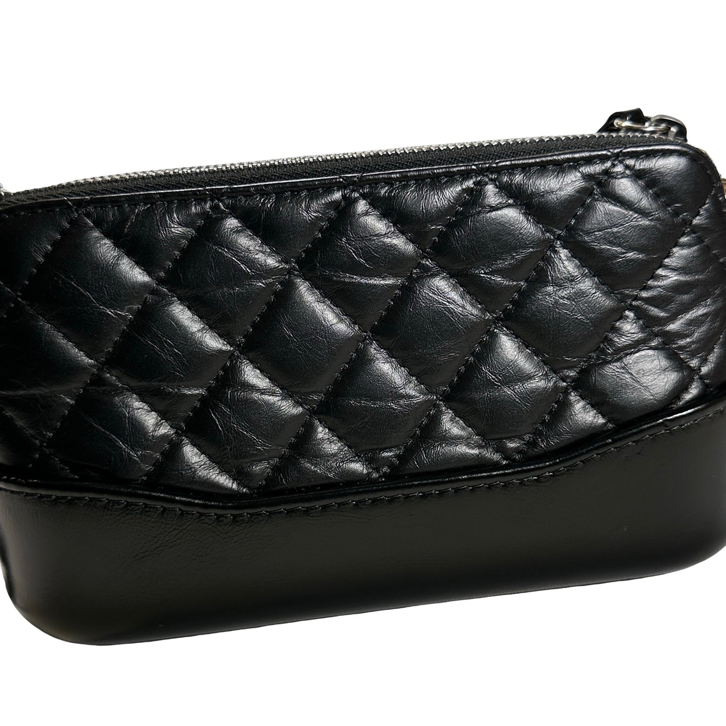 Used CHANEL Calfskin Leather Gabrielle woc Chain shoulder bag Black PHW