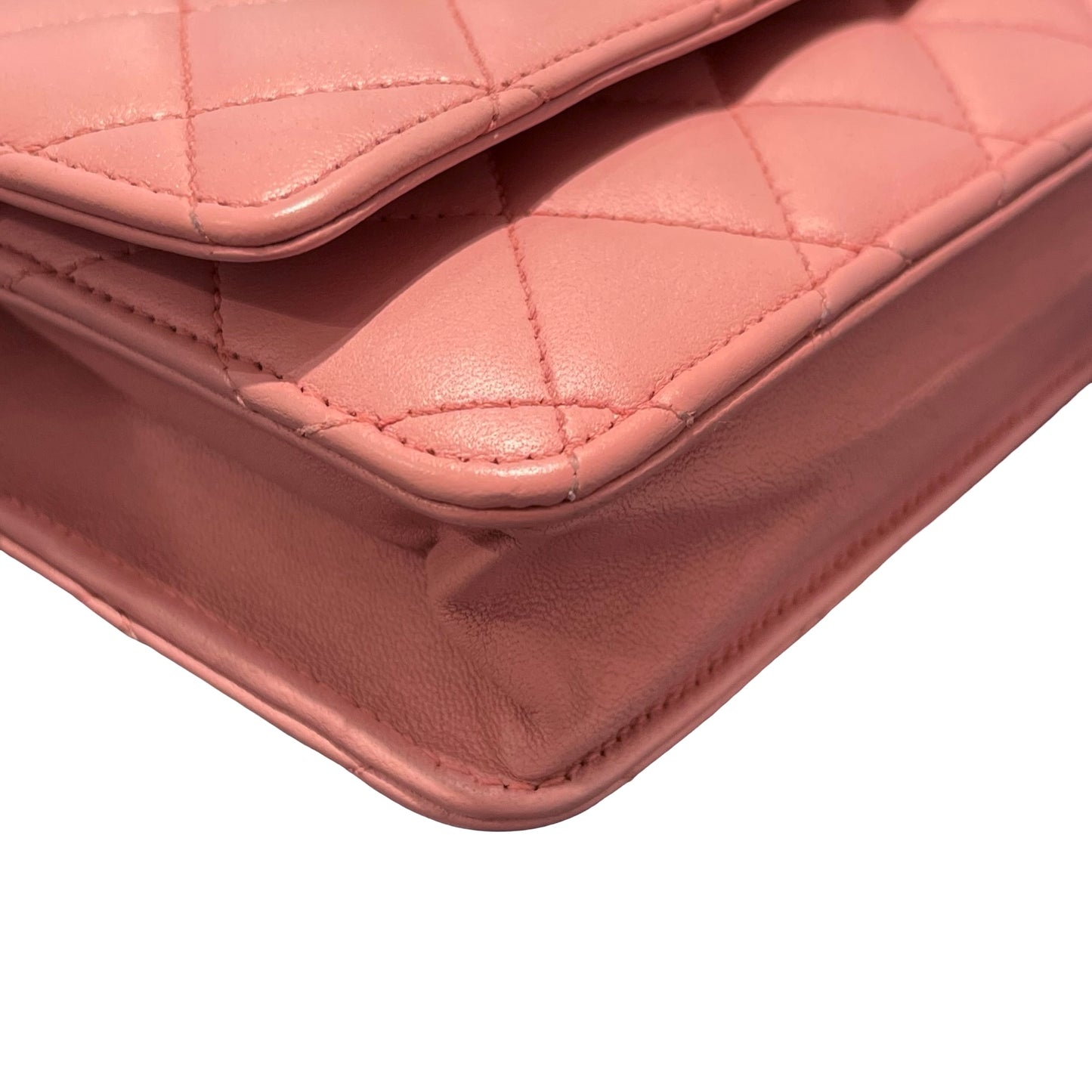 Used CHANEL Lambskin WOC Shoulder Bag Pink PHW