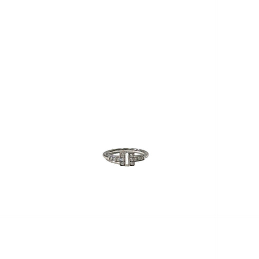 Used TIFFANY & CO. White Gold T - Wire Ring Silver