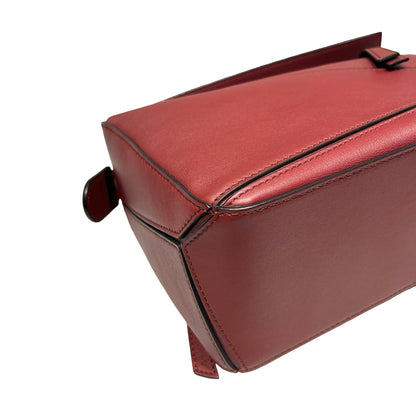 Used LOEWE Calfskin Leather Puzzle Cross Body Bag Red PHW