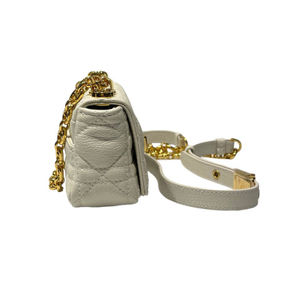 Used DIOR Cross Body Bag White GHW