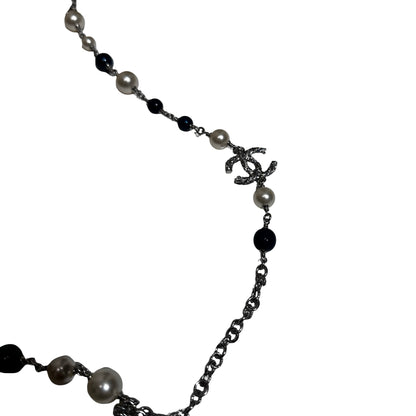Used CHANEL Necklace Necklace PHW Navy Blue Green