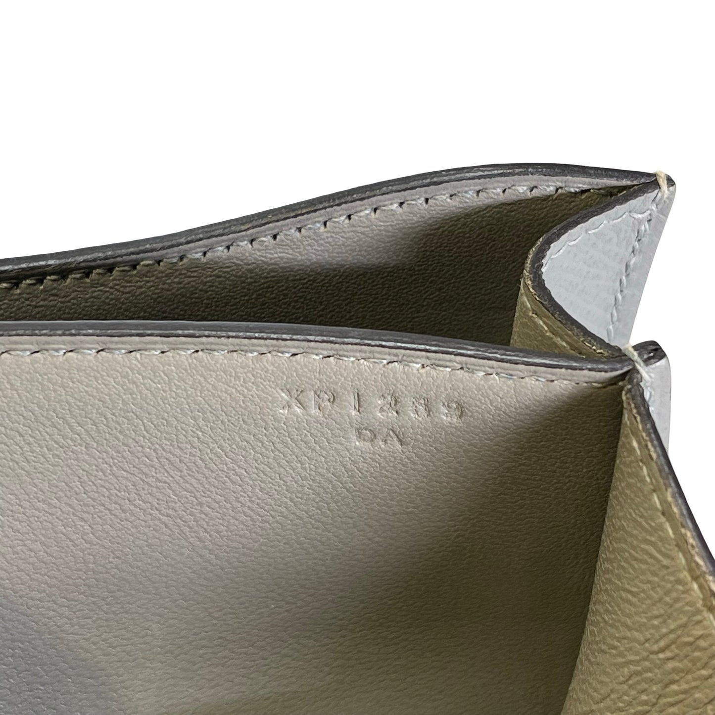 HERMES Epsom Mini Constance Shoulder Bag Grey GHW