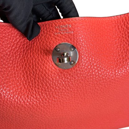 Used HERMES Clemence Lindy Handbag Pink