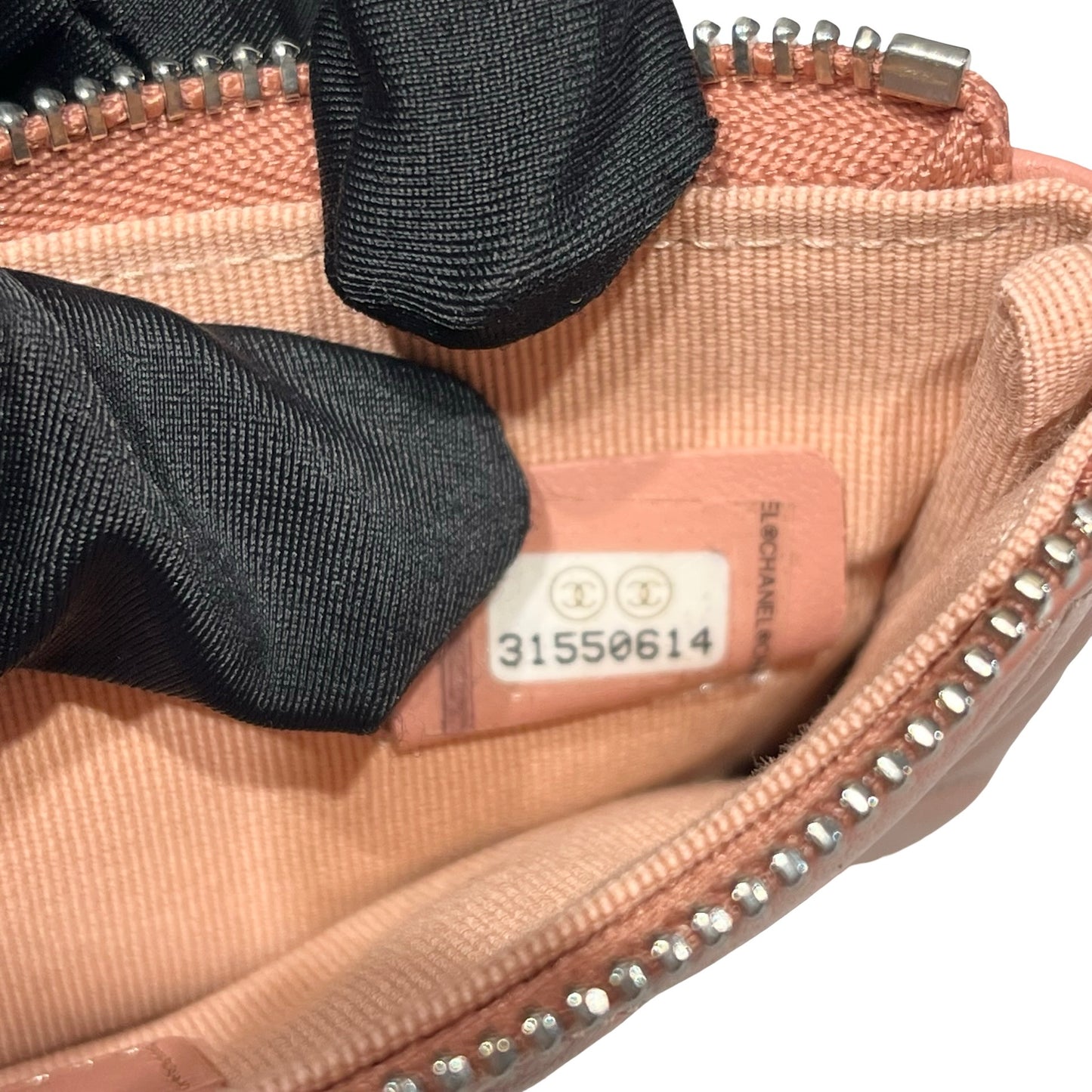 Unused CHANEL Lambskin Leather Pouch Pink PHW