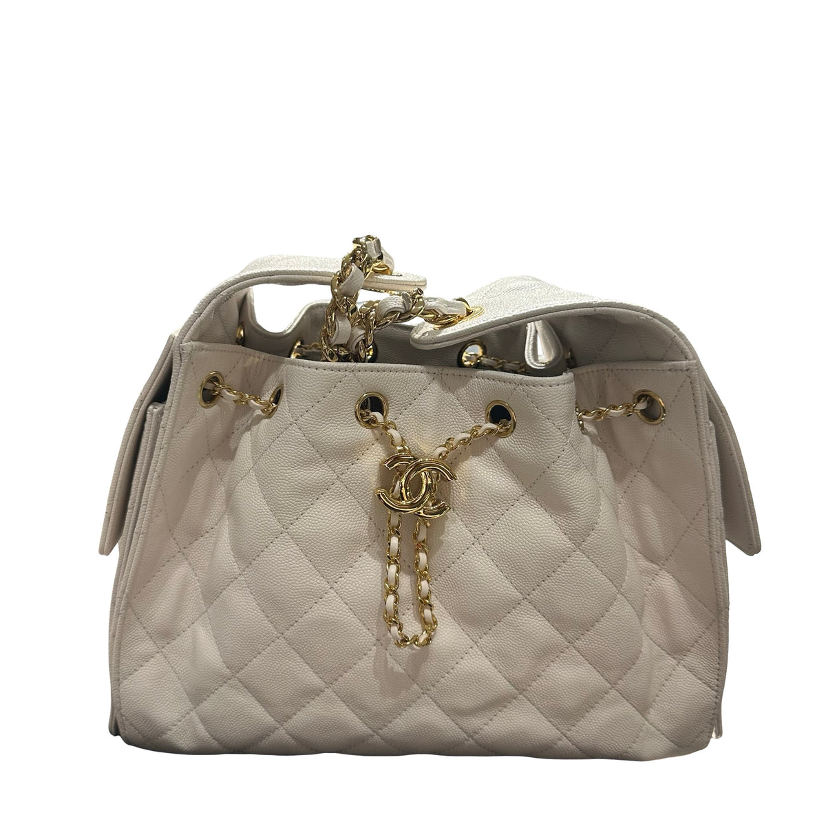Brand New CHANEL Calfskin 25 Bag Dmall Shoulder Bag White GHW
