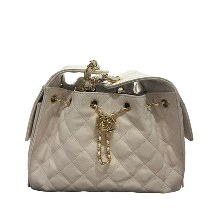 Brand New CHANEL Calfskin 25 Bag Dmall Shoulder Bag White GHW