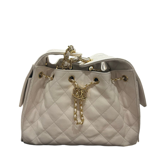 Brand New CHANEL Calfskin 25 Bag Dmall Shoulder Bag White GHW