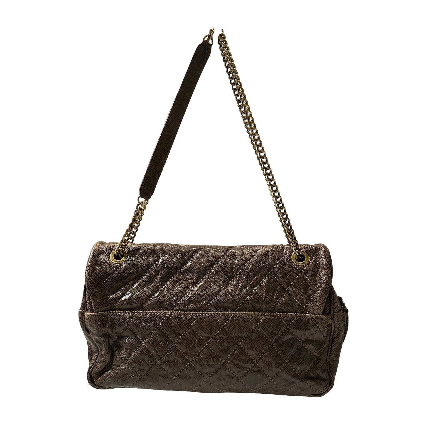 Used CHANEL Shoulder Bag Brown GHW