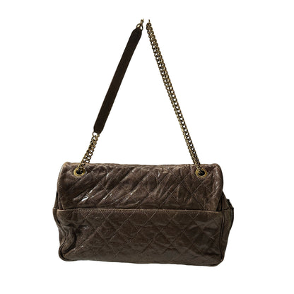 Used CHANEL Shoulder Bag Brown GHW
