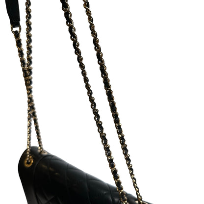 Used CHANEL Quilted Caviar Diana Flap Chain Shoulder Bag Black GHW