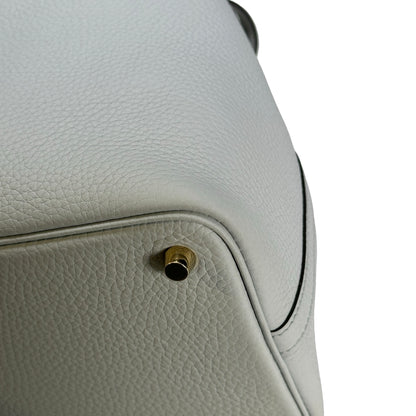 Used HERMES Clemence Picotin Lock Bucket Bag Blue GHW