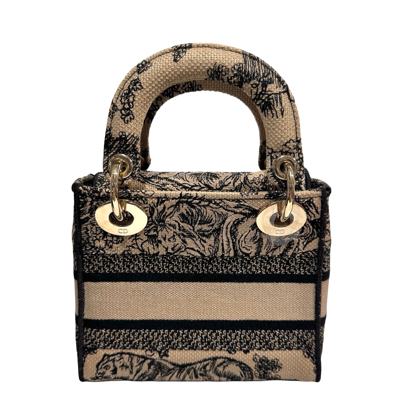 Used Dior Canvas Mini Lady Dior Clutch Multicolour
