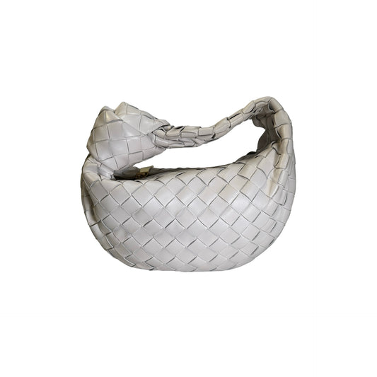 Used BOTTEGA VENETA Intrecciato Leather Jodie Handbag White GHW