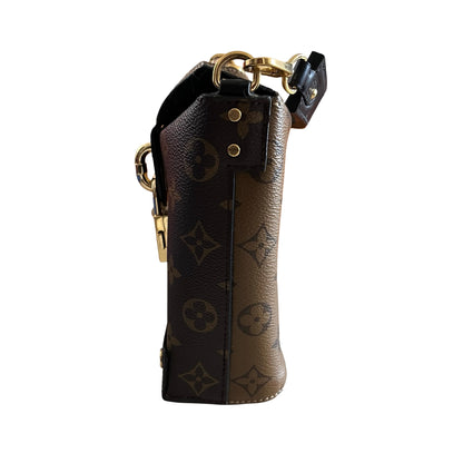 Used LOUIS VUITTON Monogram Nano Lockit Cross body bag Brown Black