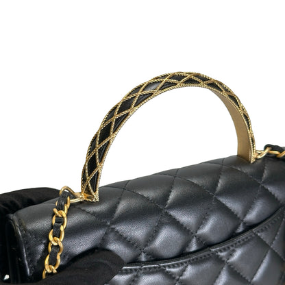Used CHANEL Quilted Leather Wallet on Chain Wallet on chain Black Gold