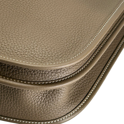 Brand New HERMES Clemence Evelyne 29 Shoulder Bag Etoupe PHW