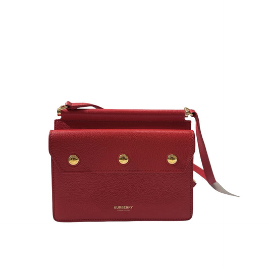 Used BURBERRY Calfskin Leather Cross body Cross Body Bag Red GHW
