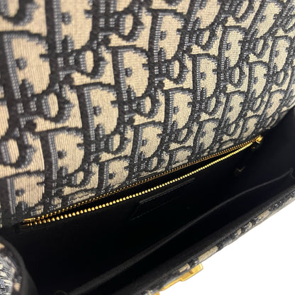 Used DIOR Canvas MONTAIGNE 30 Cross Body Bag Navy Blue